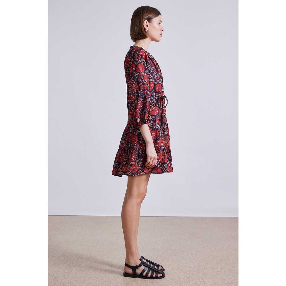 Apiece Apart Alessa Silk Cotton Dress in Heritage Scarlet S - Picture 3 of 3